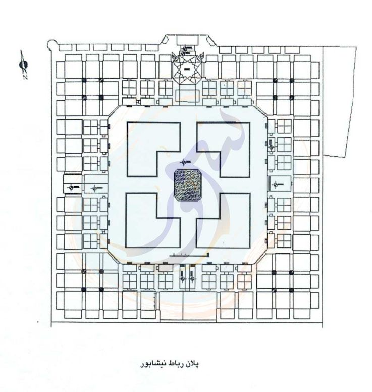 پلان کاروانسرای شاه عباسی (رباط) نیشابور
